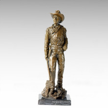 Soldiers Figure Statue Gun Cowboy Bronze Sculpture TPE-306 / 308